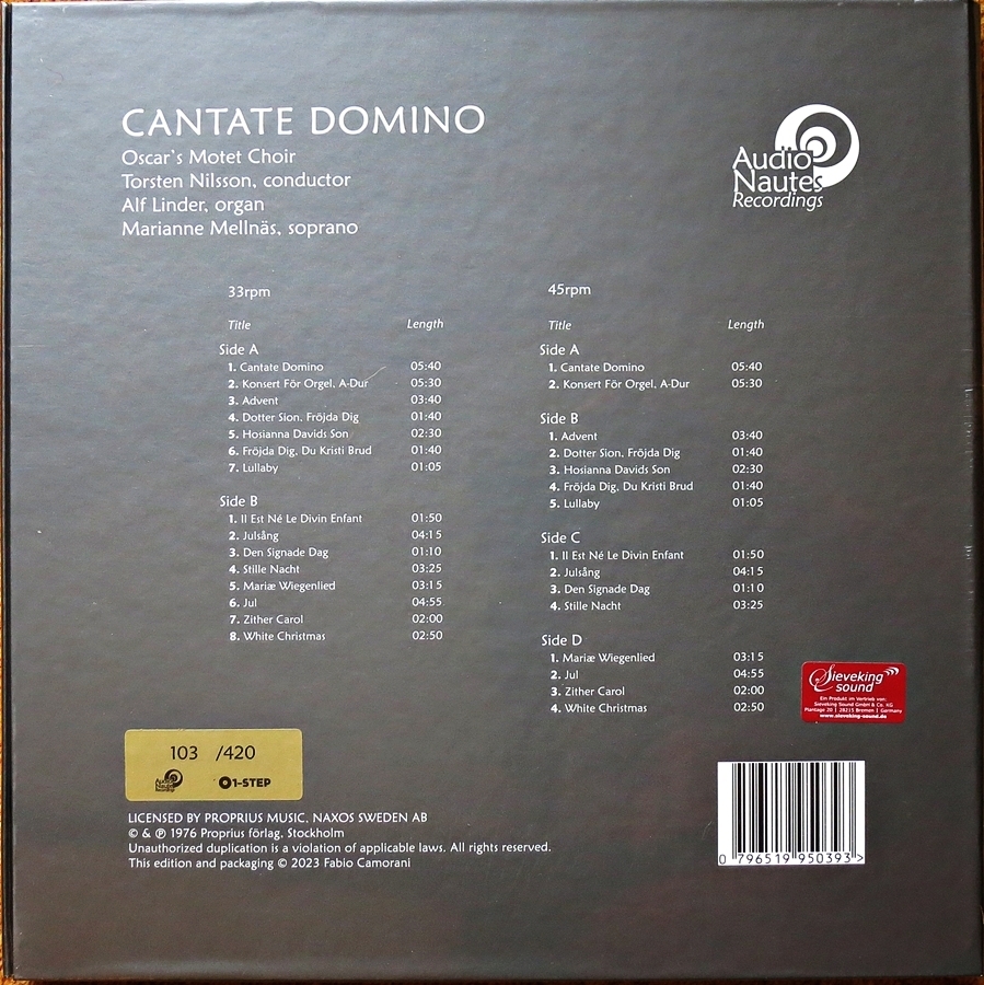 Preview: cantate domino (1 x 33rpm 2 x 45rpm lp box one step)
