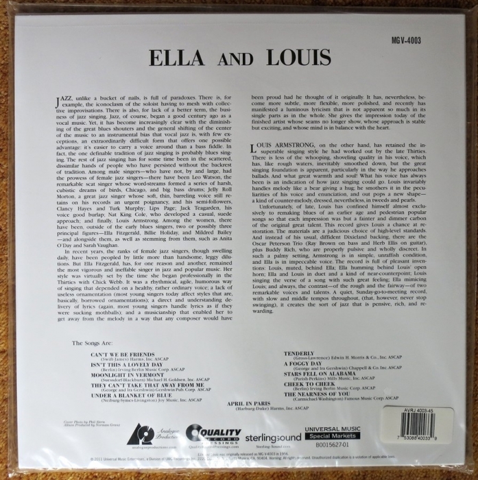 ella fitzgerald and louis armstrong - ella and louis (2 x 45rpm lp)
