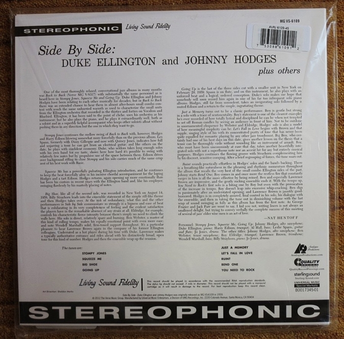 duke ellington & johnny hodges - side by side (2 x 45rpm lp)