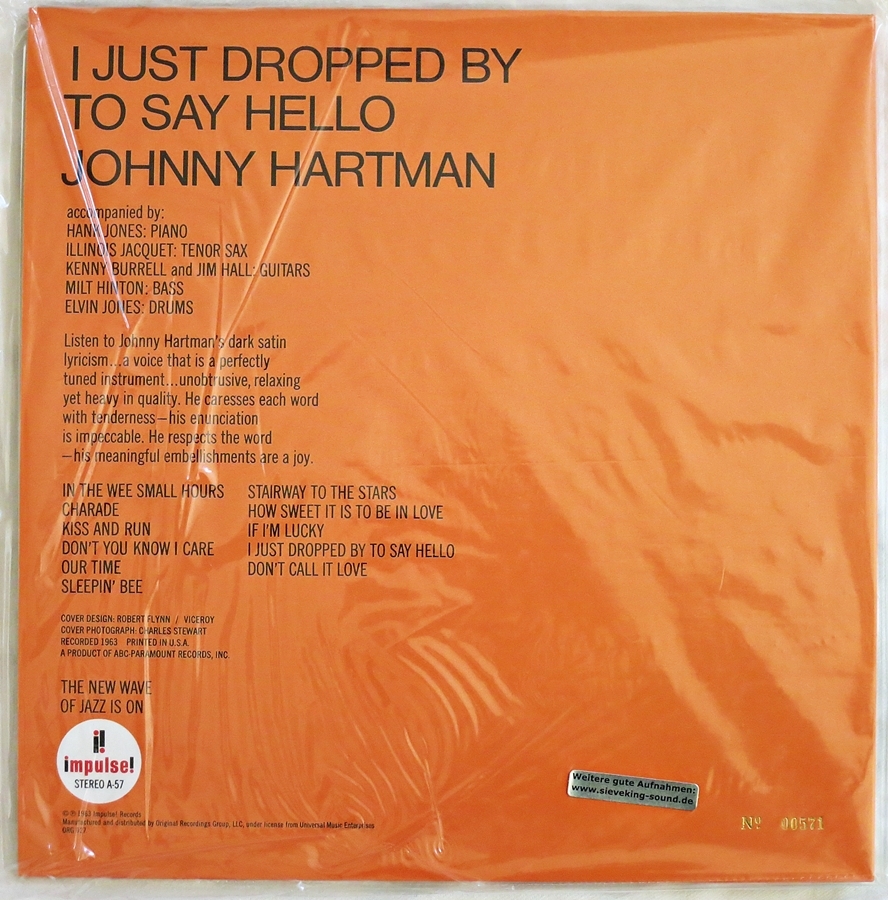 johnny hartman - i just dropped by to say hello (2 x 45rpm lp)