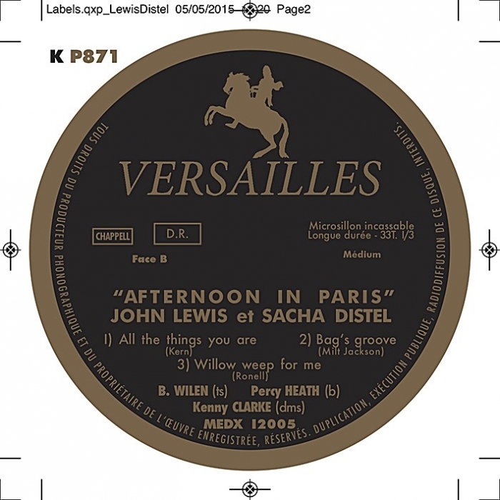 john lewis & sacha distel – afternoon in paris (33rpm lp 2nd pressing)