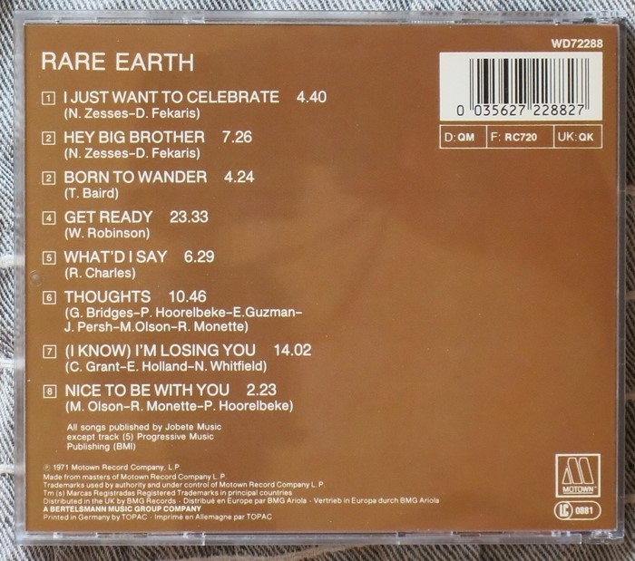 rare earth - in concert (cd)